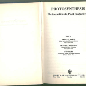 PHOTOSYNTHESIS PHOTOREACTIONS TO PLANT PRODUCTIVITY